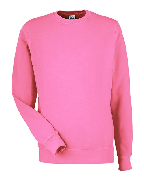 J. America Unisex Pigment-Dyed Fleece Crewneck Sweatshirt 8731