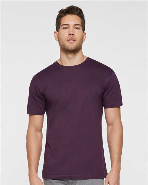 Custom Embroidered  LAT Fine Jersey Tee 6901 Plum