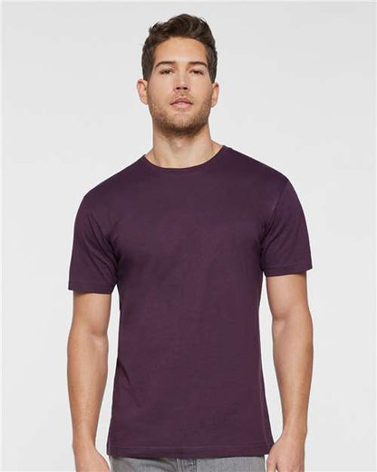 Custom Embroidered  LAT Fine Jersey Tee 6901 Plum