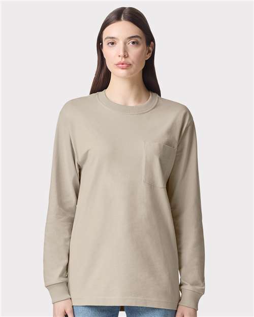 Custom Embroidered  American Apparel Super Heavyweight Long Sleeve Pocket Tee 9410  