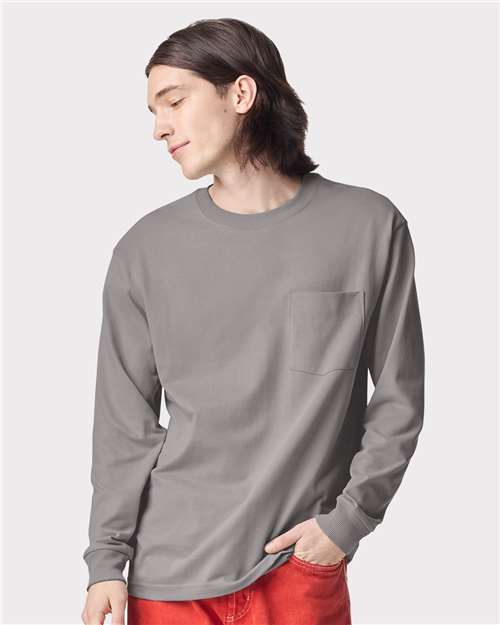 Custom Embroidered  American Apparel Super Heavyweight Long Sleeve Pocket Tee 9410  
