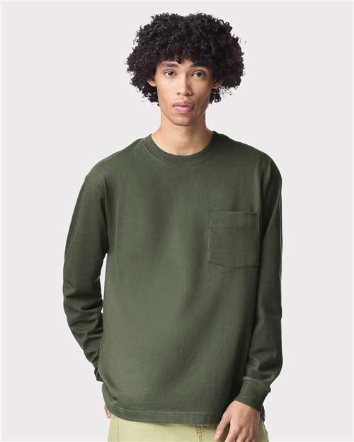 Custom Embroidered  American Apparel Super Heavyweight Long Sleeve Pocket Tee 9410  