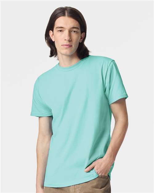 Custom Embroidered  American Apparel Fine Jersey Tee 2001 Celadon
