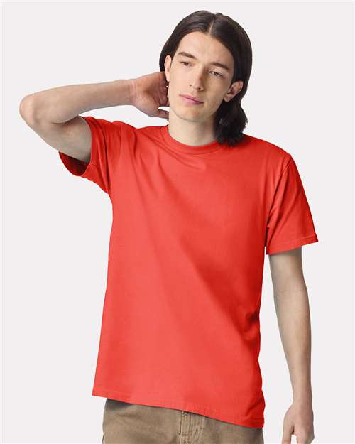 Custom Embroidered  American Apparel Fine Jersey Tee 2001 Coral