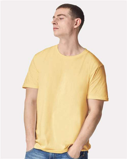 Custom Embroidered  American Apparel Fine Jersey Tee 2001 Panna Cotta