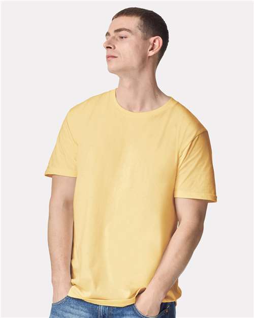 Custom Embroidered  American Apparel Fine Jersey Tee 2001 Panna Cotta