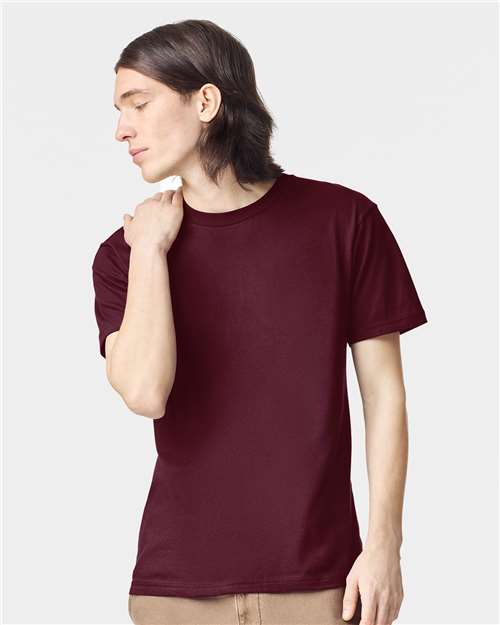 Custom Embroidered  American Apparel Fine Jersey Tee 2001 Burgundy