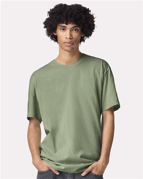 Custom Embroidered  American Apparel Fine Jersey Tee 2001 Sage