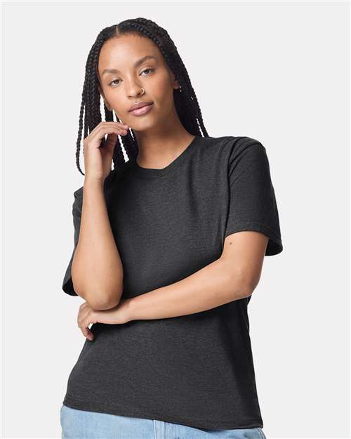 Custom Embroidered  American Apparel CVC Tee 2001CVC Heather Black