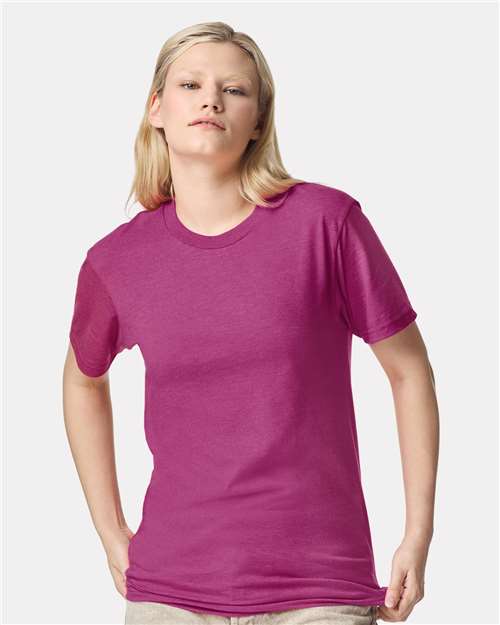 Custom Embroidered  American Apparel CVC Tee 2001CVC Heather Super Pink