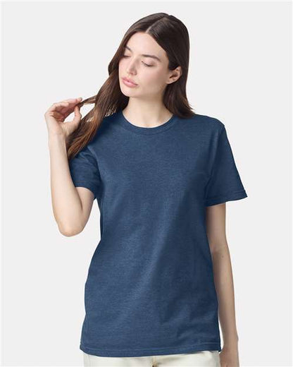 Custom Embroidered  American Apparel CVC Tee 2001CVC Heather Sea Blue
