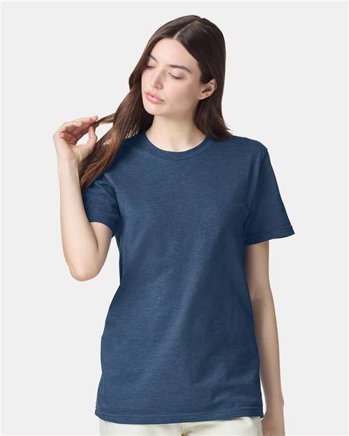 Custom Embroidered  American Apparel CVC Tee 2001CVC Heather Sea Blue