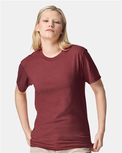 Custom Embroidered  American Apparel CVC Tee 2001CVC Heather Burgundy