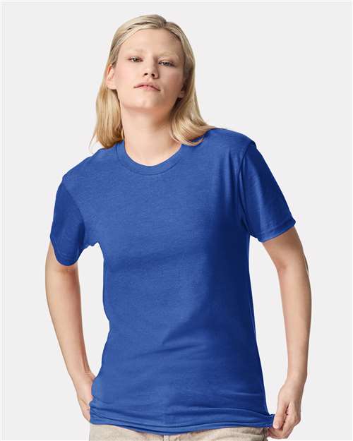 Custom Embroidered  American Apparel CVC Tee 2001CVC Heather Royal Blue