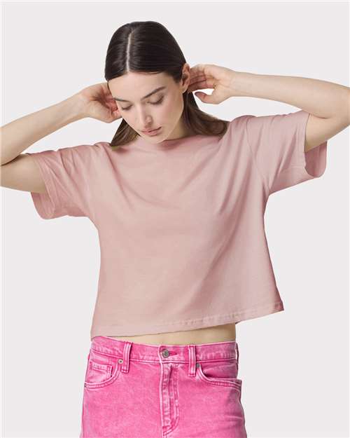 Custom Embroidered  American Apparel Women's Fine Jersey Boxy Tee 102  