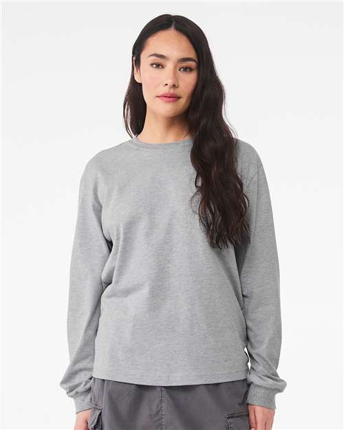 Custom Embroidered  BELLA + CANVAS 6 oz. Heavyweight Long Sleeve Tee 3511  