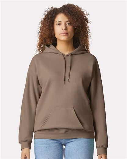 Custom Embroidered  Gildan Softstyle® Midweight Hooded Sweatshirt SF500 Brown Savana