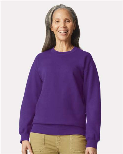 Custom Embroidered  Gildan Softstyle® Midweight Crewneck Sweatshirt SF000 Purple