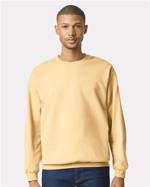 Custom Embroidered  Gildan Softstyle® Midweight Crewneck Sweatshirt SF000 Yellow Haze