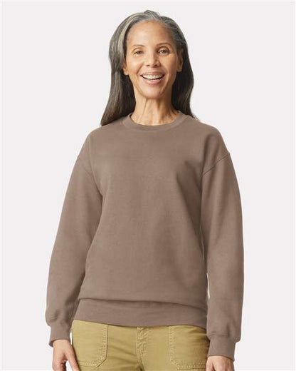 Custom Embroidered  Gildan Softstyle® Midweight Crewneck Sweatshirt SF000 Brown Savana