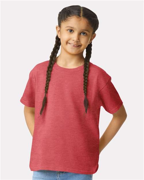 Custom Embroidered  Gildan Softstyle® Youth T-Shirt 64000B Heather Red