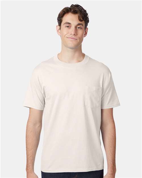 Custom Embroidered  Hanes Beefy-T® Pocket T-Shirt 5190  