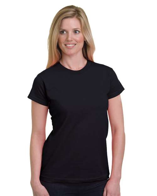 Custom Embroidered  Bayside Women's USA-Made Fine Jersey T-Shirt 5850  