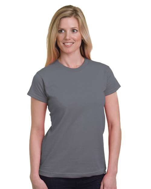 Custom Embroidered  Bayside Women's USA-Made Fine Jersey T-Shirt 5850  