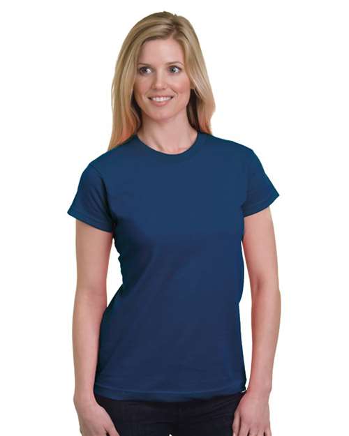 Custom Embroidered  Bayside Women's USA-Made Fine Jersey T-Shirt 5850  