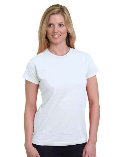 Custom Embroidered  Bayside Women's USA-Made Fine Jersey T-Shirt 5850  