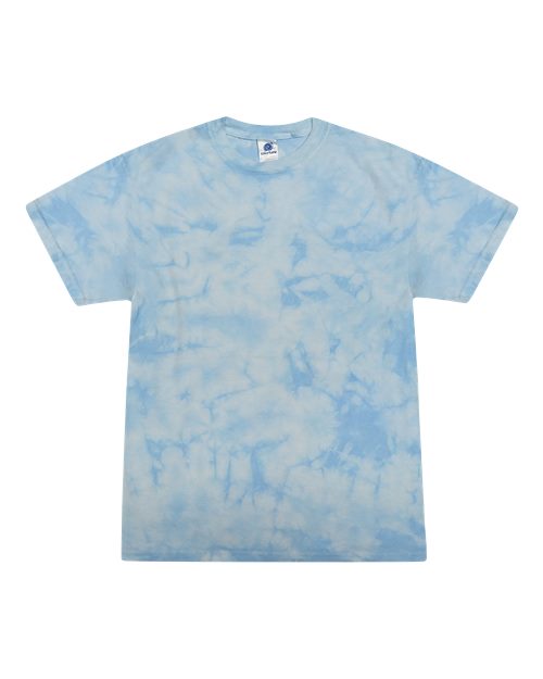 Custom EmbroideredColortone Youth Crystal Wash T-Shirt 12511 Crystal Carolina Blue