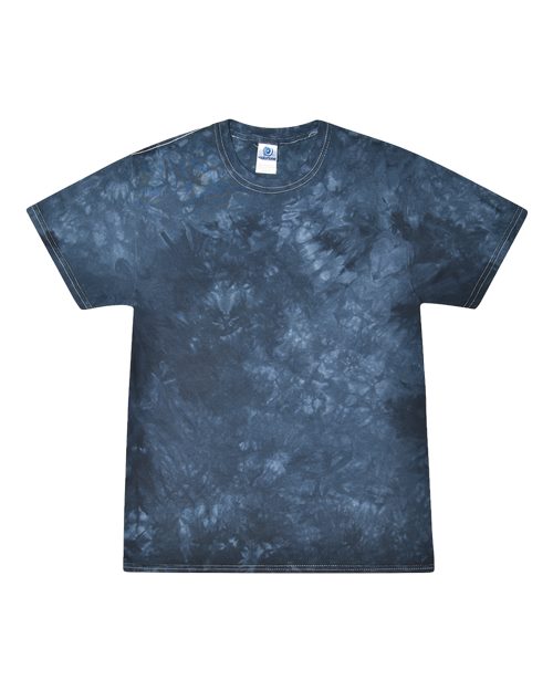 Custom EmbroideredColortone Youth Crystal Wash T-Shirt 12511 Crystal Navy