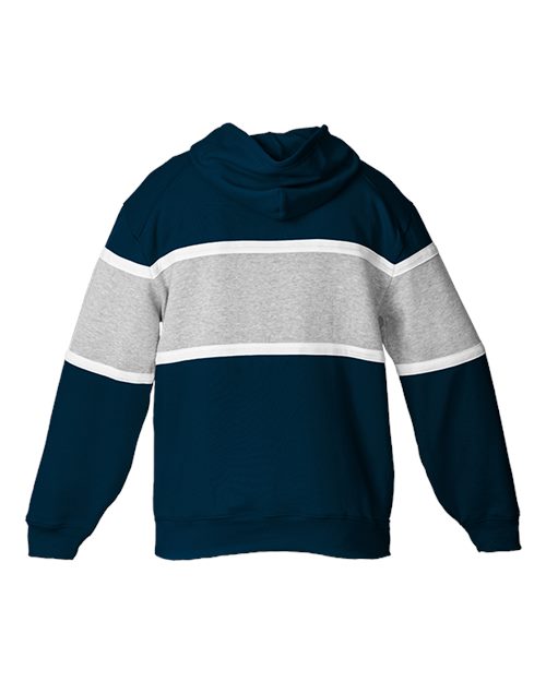 Custom EmbroideredBadger Unisex United Athletic Fleece Hooded Sweatshirt 12589 Navy/ Oxford/ White
