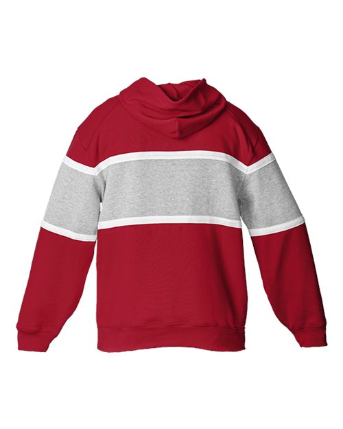 Custom EmbroideredBadger Unisex United Athletic Fleece Hooded Sweatshirt 12589 Red/ Oxford/ White