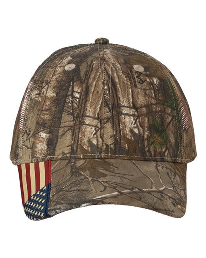 Kati Camo Woven USA Flag Mesh Cap LC350M