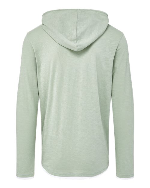 Custom EmbroideredMV Sport Unisex Miles Slub Hooded Long Sleeve T-Shirt 12612 Greenstone