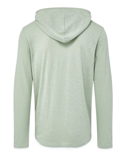 Custom EmbroideredMV Sport Unisex Miles Slub Hooded Long Sleeve T-Shirt 12612 Greenstone