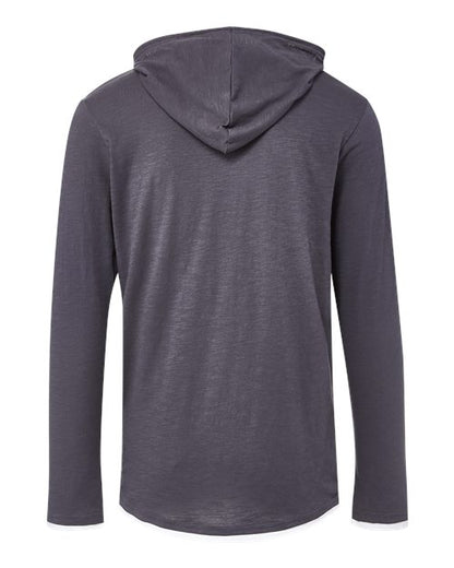 Custom EmbroideredMV Sport Unisex Miles Slub Hooded Long Sleeve T-Shirt 12612 Iron Grey