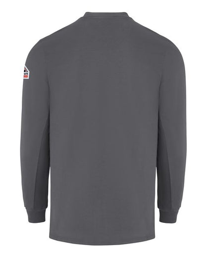 Custom EmbroideredBulwark Men's Tall Knit Long Sleeve T-Shirt 12635 Charcoal