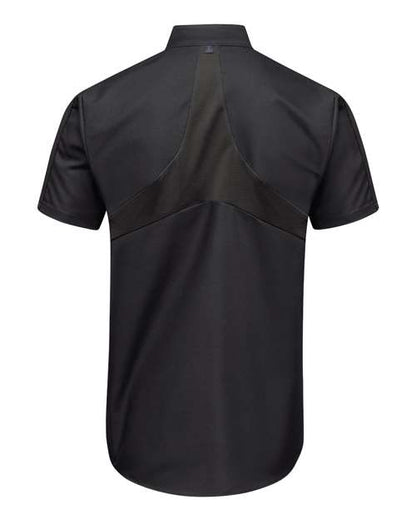 Custom EmbroideredRed Kap Men's Tall Mimix Pro+ Short Sleeve Work Shirt With OilBlok 12704 Black