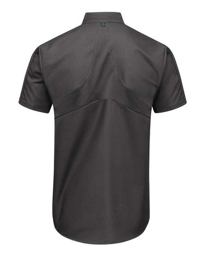 Custom EmbroideredRed Kap Men's Tall Mimix Pro+ Short Sleeve Work Shirt With OilBlok 12704 Charcoal