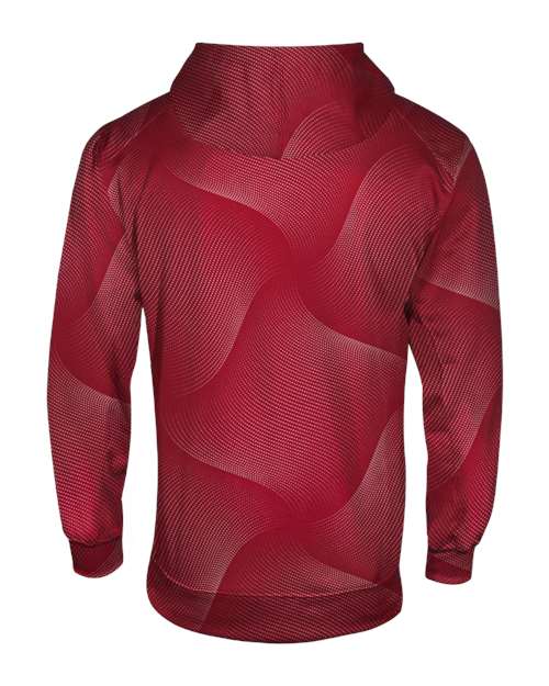 Custom EmbroideredBadger Men's Warp Hooded Sweatshirt 12711 Red