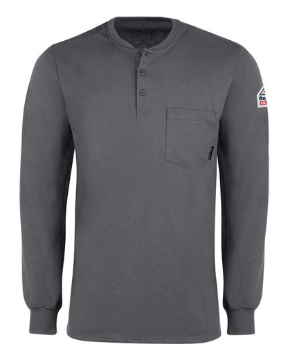 Bulwark Men's Long Sleeve Tagless Henley Shirt 8249