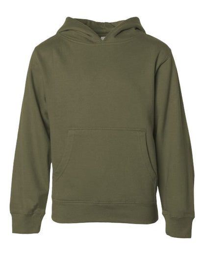 Custom EmbroideredIndependent Trading Co. Youth Midweight Hooded Sweatshirt 3692 Army