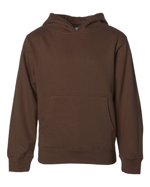 Custom EmbroideredIndependent Trading Co. Youth Midweight Hooded Sweatshirt 3692 Brown