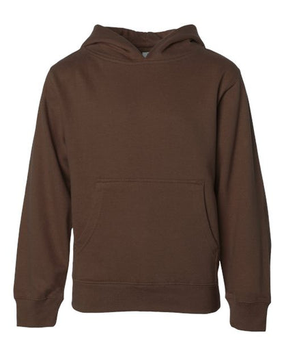Custom EmbroideredIndependent Trading Co. Youth Midweight Hooded Sweatshirt 3692 Brown