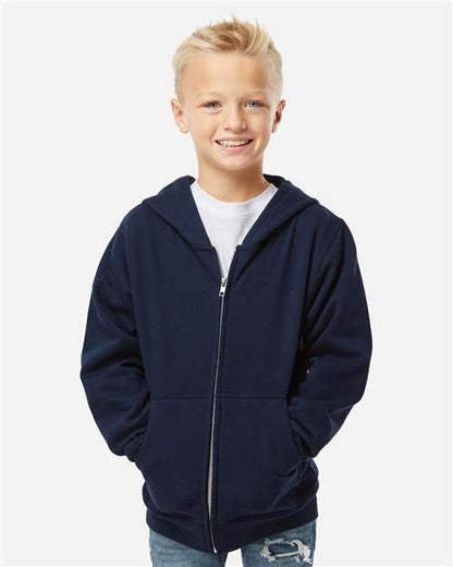 Independent Trading Co. Youth Midweight Full-Zip Hooded Sweatshirt 3693