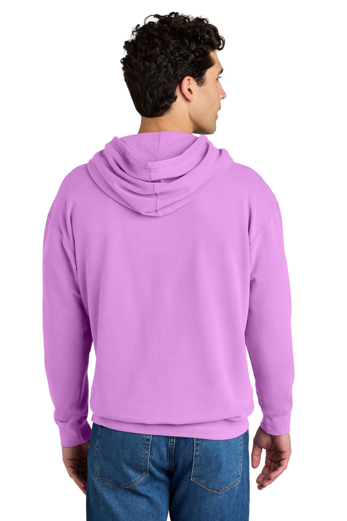 Custom Embroidered Comfort Colors Sweatshirts in Neon Violet