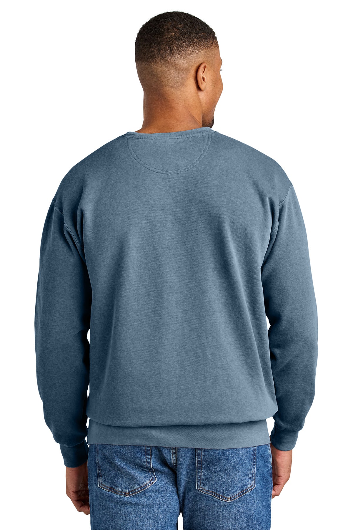 Custom Embroidered Comfort Colors Sweatshirts in Blue Jean