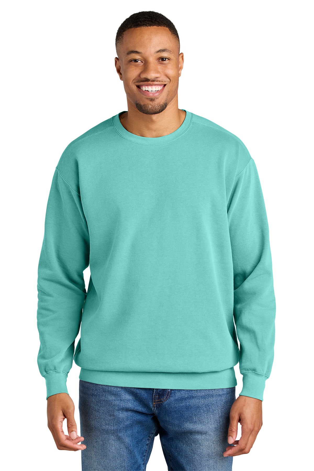 Custom Embroidered Comfort Colors Sweatshirts in Chalky Mint